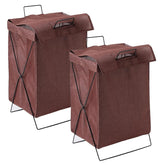 Kuber Industries Laundry Basket For Clothes|Foldable Laundry Hamper|Basket For Toys, Dirty clothes, Storage "40 LTR"-Pack of 2 (Brown)